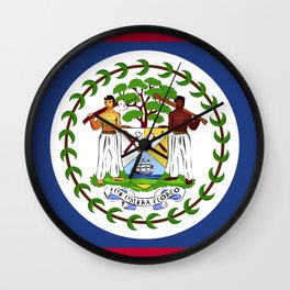 Belize flag emblem Wall Clock