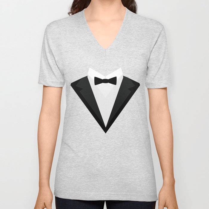 tuxedo v-neck t-shirt