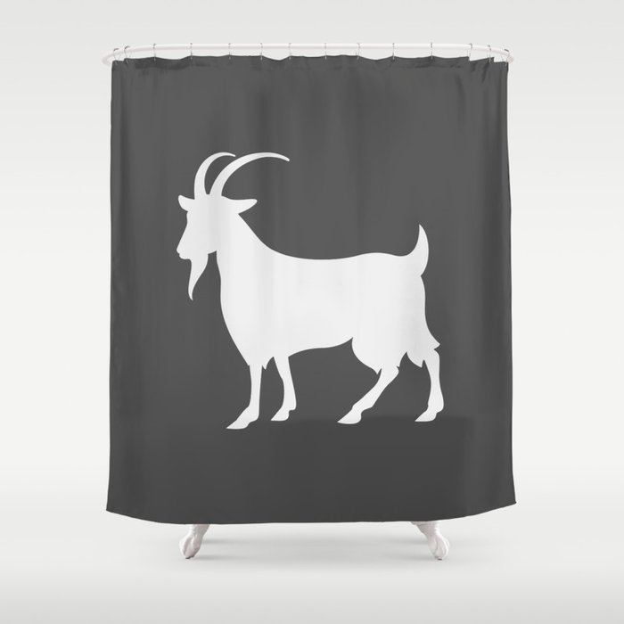 Goat Vector Silhouette Farm Animal  Shower Curtain