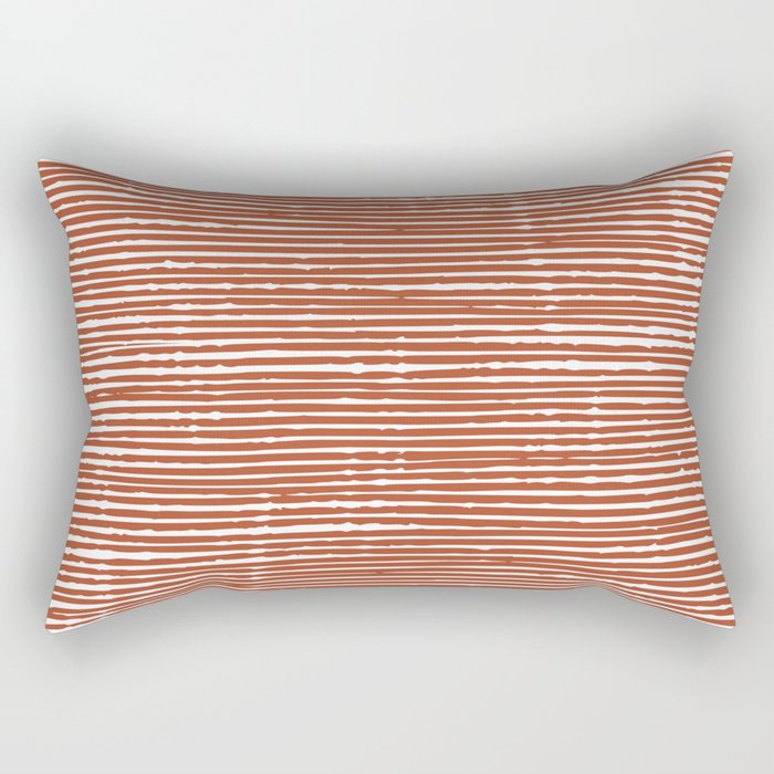 Rustic, Abstract Stripes Pattern in Terracotta Rectangular Pillow