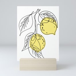 Lemons Line art Mini Art Print