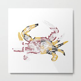 Maryland Crab Metal Print | Baltimore, Bluecrab, Stateflag, Easternshore, Bay, Crab, Chesapeake, Annapolis, Drawing, Maryland 