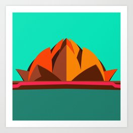 Lotus Temple, Modern Architecture Abstracts Art Print