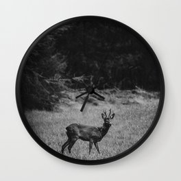 Black and WHite Portrait of a big roebuck | outdoor photography Wall Clock | Mothernature, Roebuck, Digital, Buck, Animalportrait, Naturephotography, Nature, Black And White, Woods, Forest 