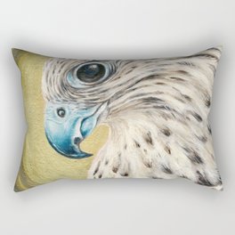 Gyr Falcon Fine Art Oil Painting Wildlife Artwork Rectangular Pillow