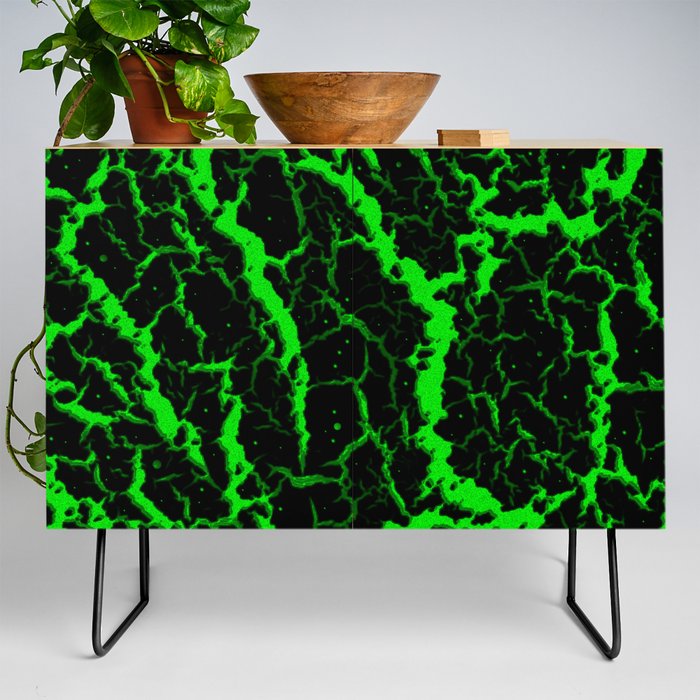 Cracked Space Lava - Green Credenza