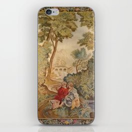 Antique Rococo French Aubusson Romantic Garden Scene iPhone Skin
