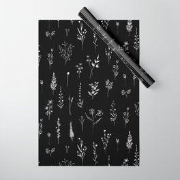 Black wildflowers Wrapping Paper