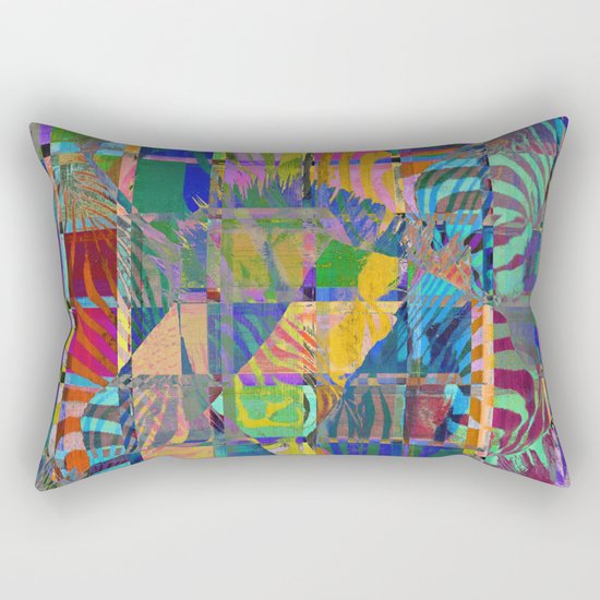 Colorful Zebras Rectangular Pillow