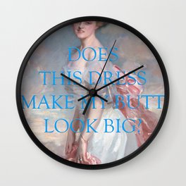 Altered Art Painting Portrait. Funny Art Quote Wall Clock