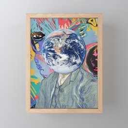 Van Gogh Planet Earth and my Graffiti Art.  Framed Mini Art Print