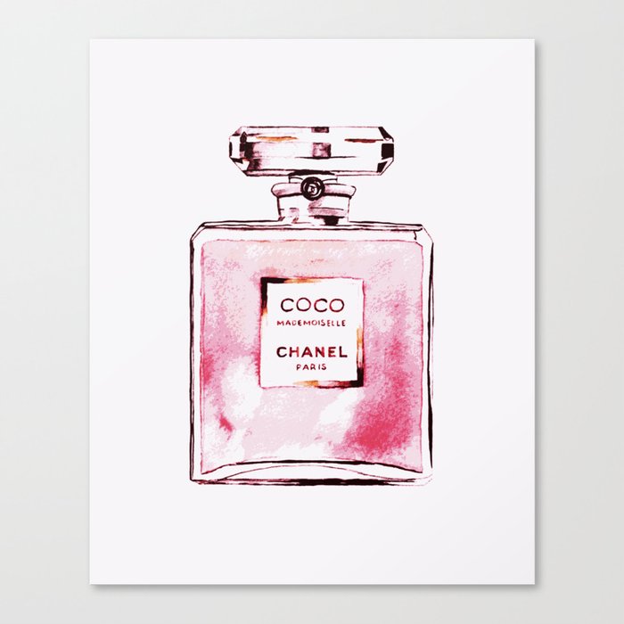 Classic Pink, Perfume bottle, Fashion Cute Minimalism Poster Canvas Print