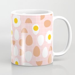 Cute Eggs Pattern on Pink Background Coffee Mug