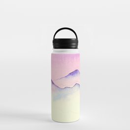 Purple Top Mountain Range In Watercolor Water Bottle