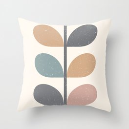 Neutral Leaf Mid-Century Modern Pillow Cover Throw Pillow