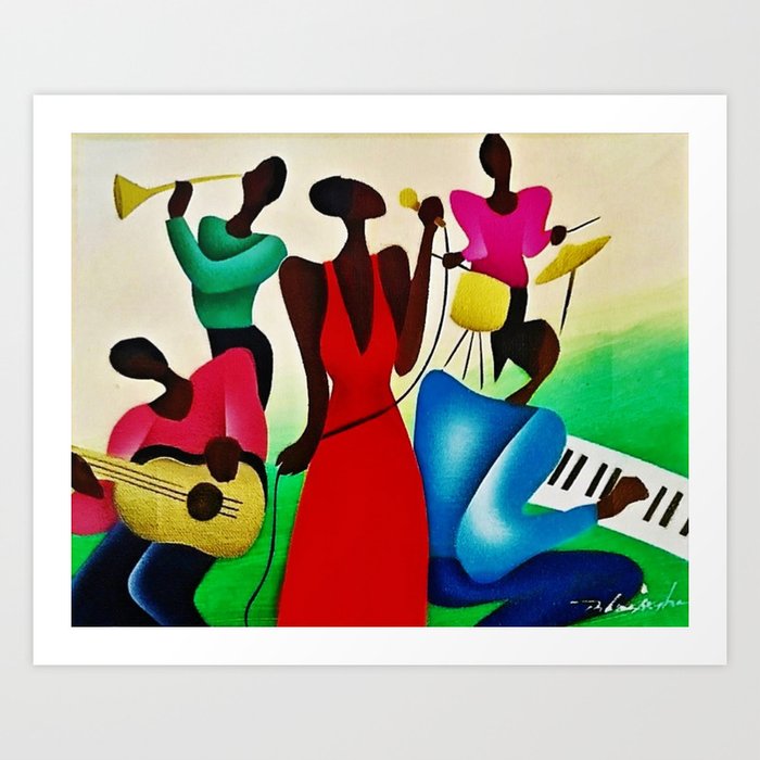 by　Blassingham　Fred　Ferro　Masterpiece　Jazz'　New　Orleans　African　Street　Jeanpaul　American　Society6　Art　'Bourbon　by　Print