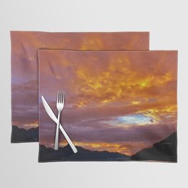 New Zealand Photography - Lake Wakatipu Under The Orange Sunset Placemat