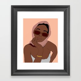 Classy Black Woman Vector Art Framed Art Print
