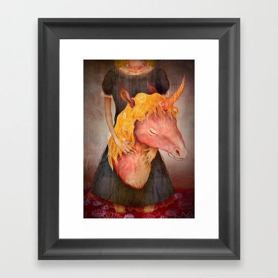 A Girl and Her Horse Framed Art Print