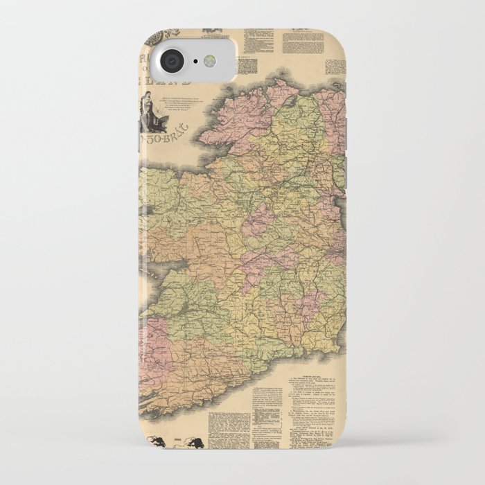 Vintage Map of Ireland (1893) iPhone Case