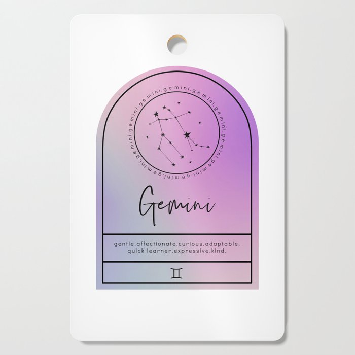 Gemini Zodiac | Iridescent Arches Cutting Board