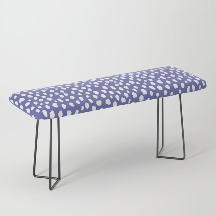 Handmade Polka Dot Paint Brush Pattern (White/Pantone Very Peri) Bench