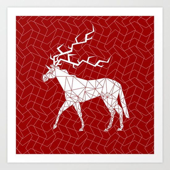 Reindeer Unicorn Art Print