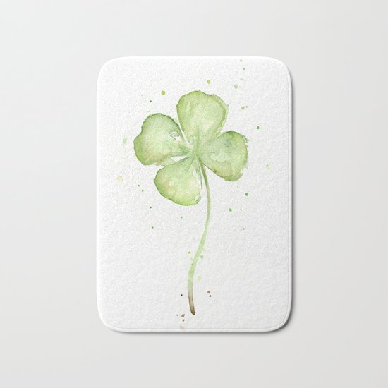 Clover Four Leaf Lucky Charm Green Clovers Bath Mat