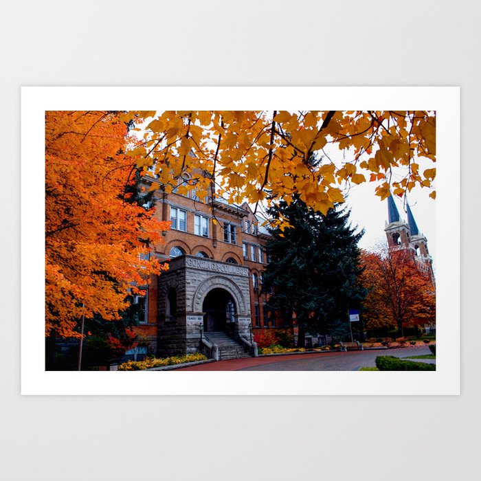 Amazing Fall Days On Campus Gonzaga Art Print By Amoungthewildflowers Society6