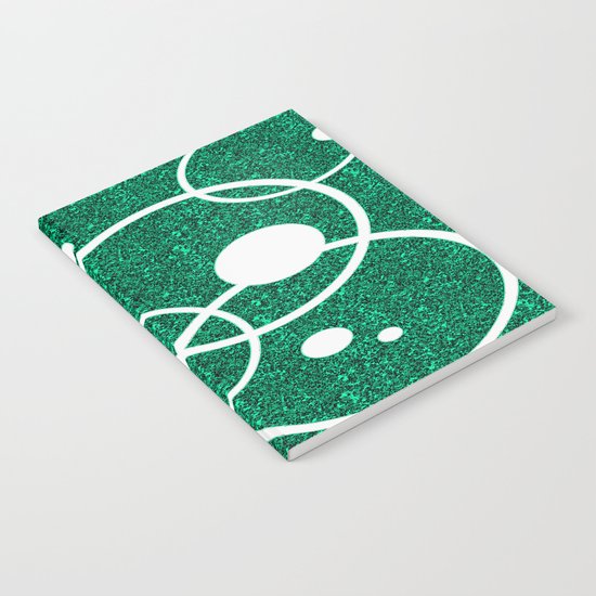 Circles on Green and Black Notebook