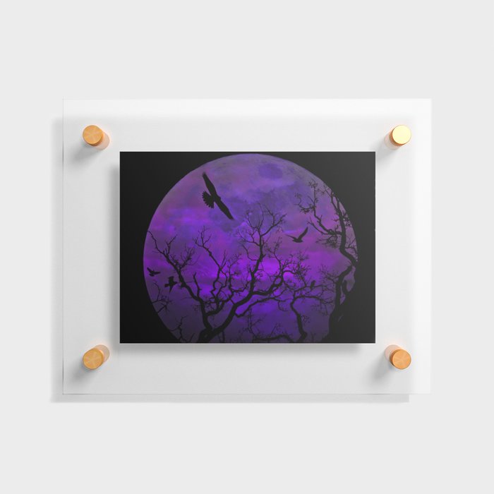 Purple Gothic Moon Floating Acrylic Print
