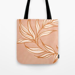 Pastel Terracotta Abstract Plants Tote Bag