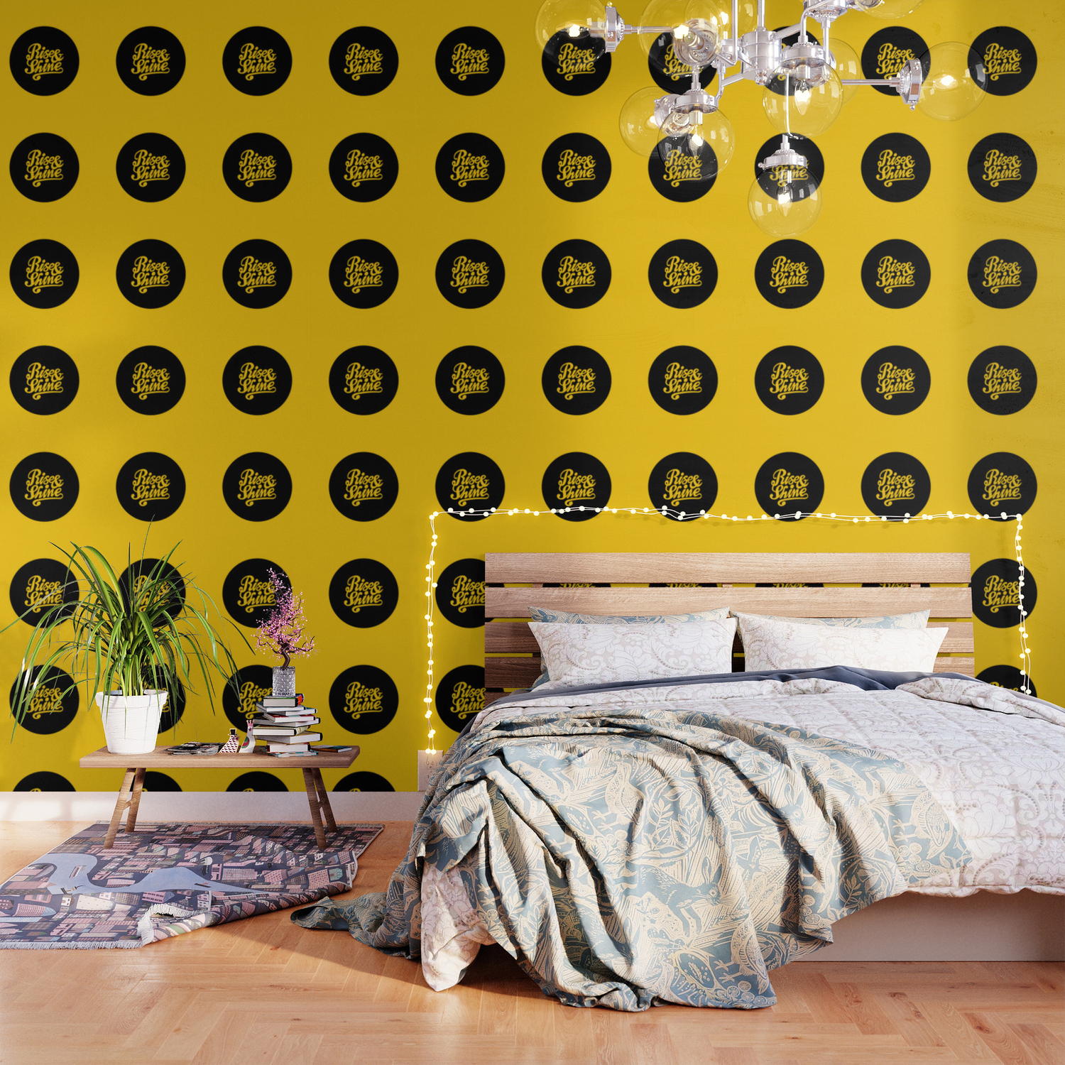 Rise Shine Wake Up Motivational Quote Bedroom Art Poster Design Inspirational Life Quotes Wallpaper