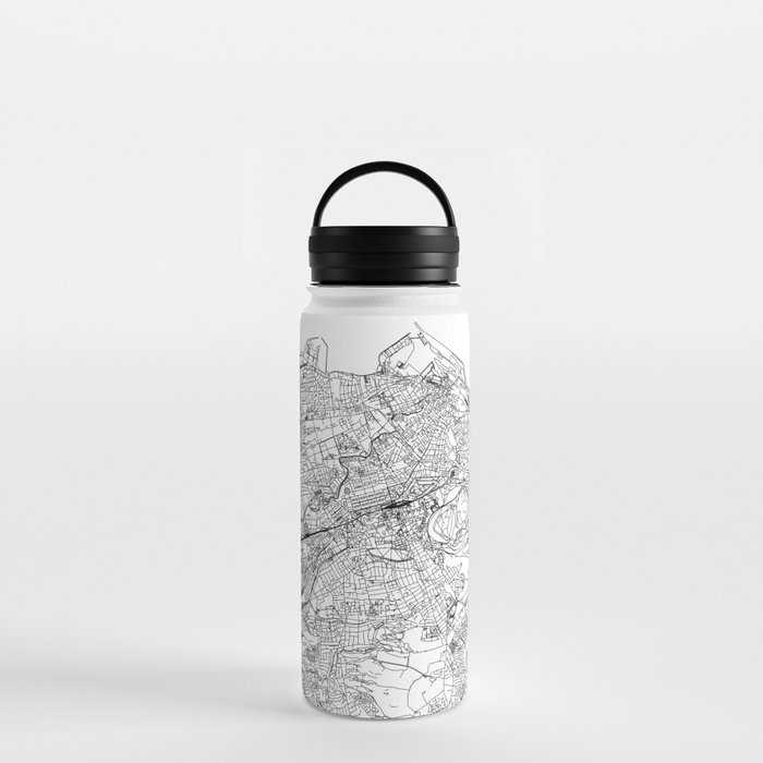 Edinburgh White Map Water Bottle