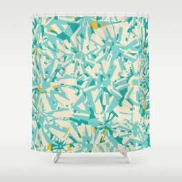 Spring Daisies Turquoise Pattern Decoration Art Shower Curtain