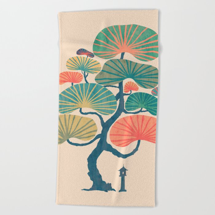 Japan garden Beach Towel