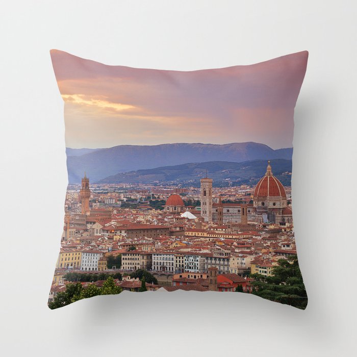Panorama Florence, Italy. Throw Pillow
