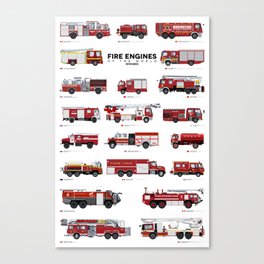 Fire Engines of the World Canvas Print