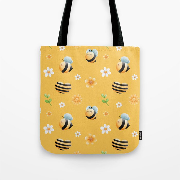 Buzzy Bee In Mellow Yellow Tote Bag