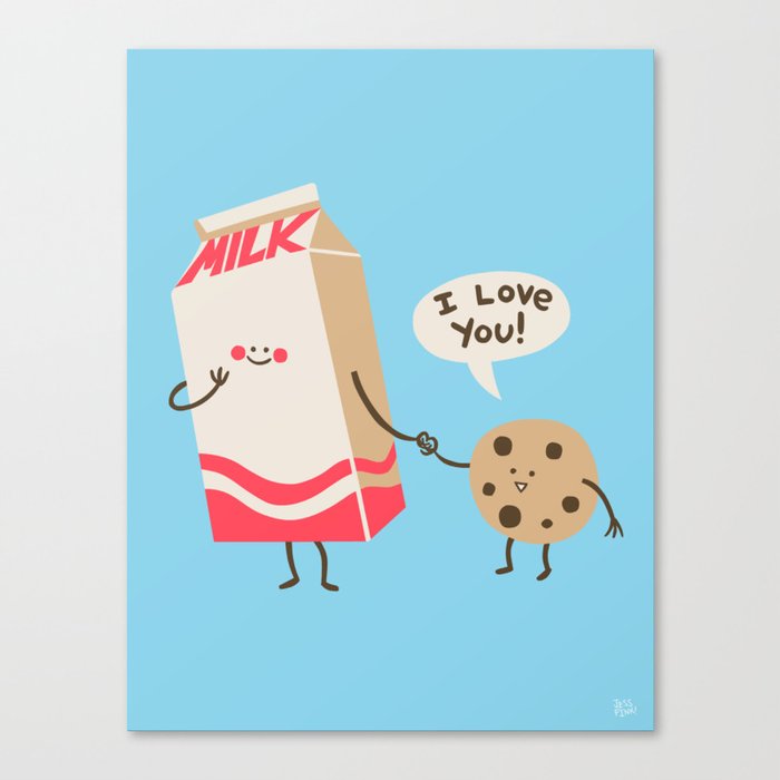 Cookie Loves Milk Canvas Print