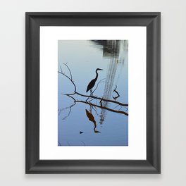 Blue Heron Silhouette Framed Art Print