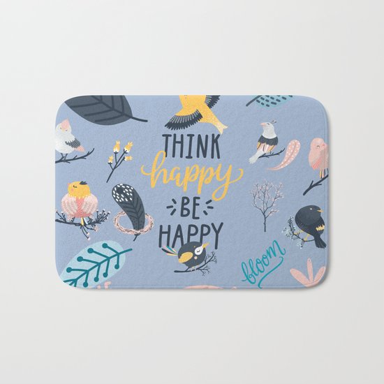 Happy birds Bath Mat