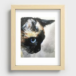 Siamese Cat Right Side Tapestry Recessed Framed Print