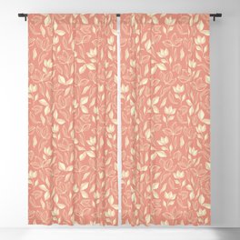 Delicate Leaves Peach Blackout Curtain