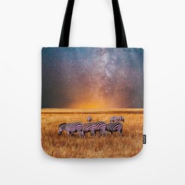 Zebras In Space Tote Bag