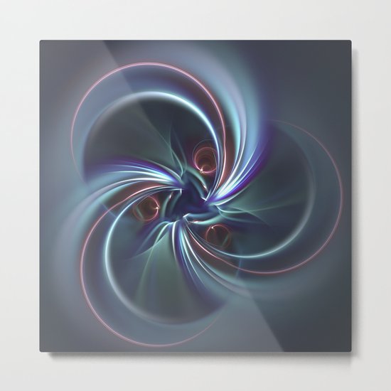 Moons Fractal in Cool Tones Metal Print
