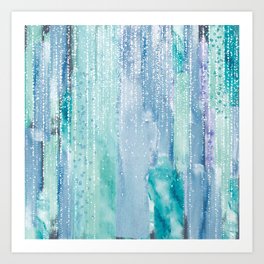 soft blue heavenly lilac rain Art Print