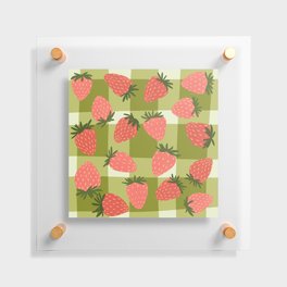 Strawberries and Gingham  Floating Acrylic Print