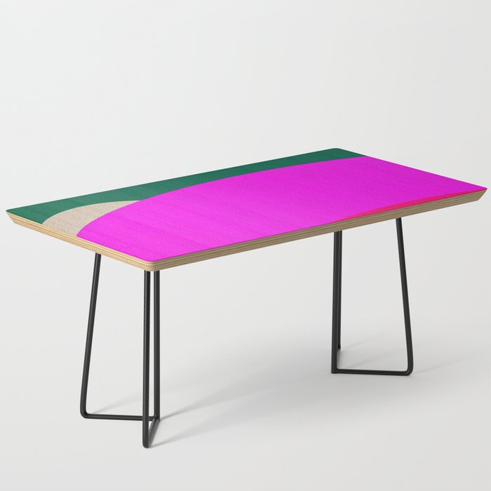 Abstract Composition in Green and Fuchsia Coffee Table