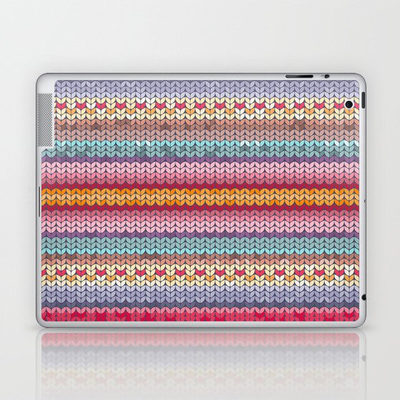 Multi color Knitting Pattern Laptop & iPad Skin